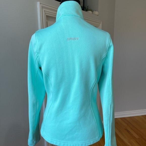 Spyder Core teal mint green medium zippered jacket ski wear layer snow - Picture 15 of 16